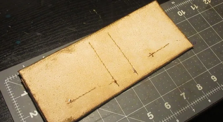 Backside of Leather Stitched