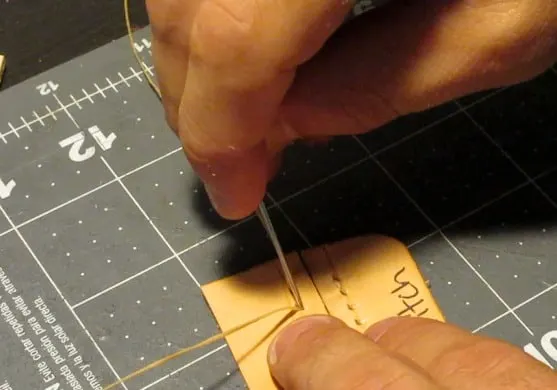 stitch leather by hand