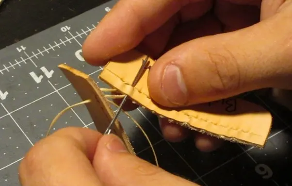 stitch leather by hand