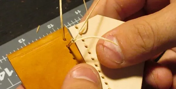 stitch leather by hand