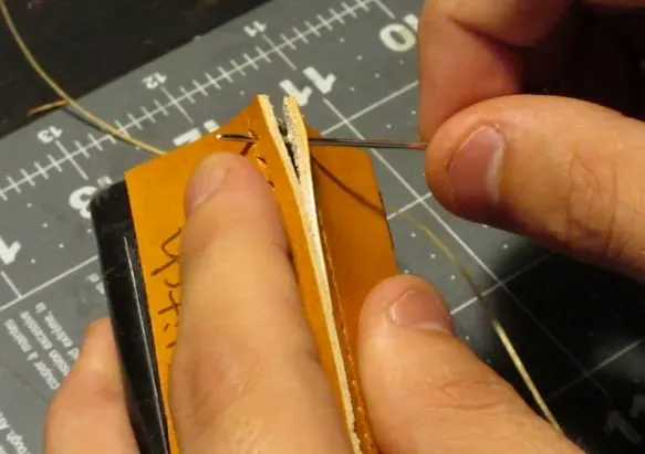 stitch leather by hand