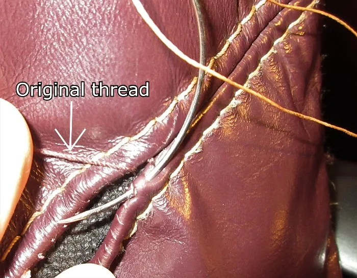 repairing leather seam upholstery tip
