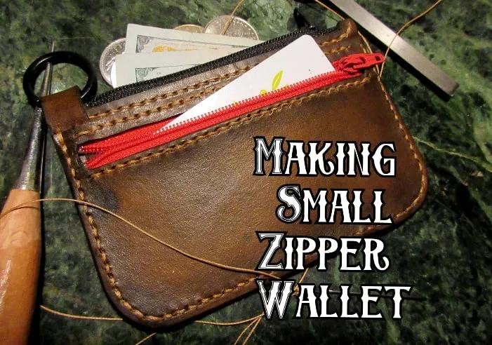 How to make a leather keychain zipper wallet