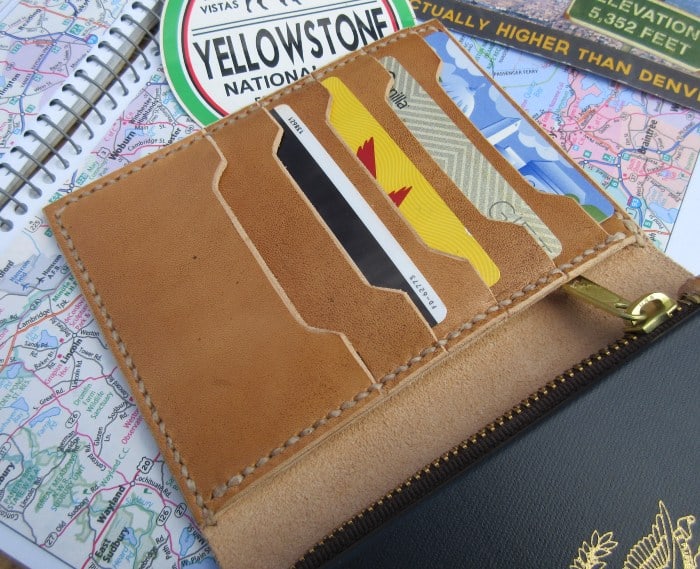 Leather passport wallet