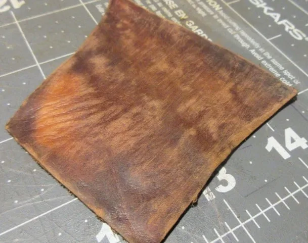 Sanding the leather