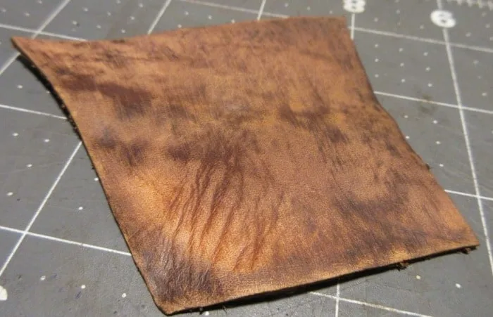 sanding the leather