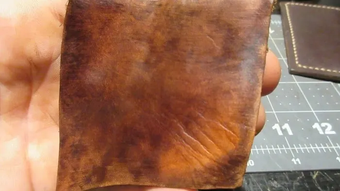 sanding the leather
