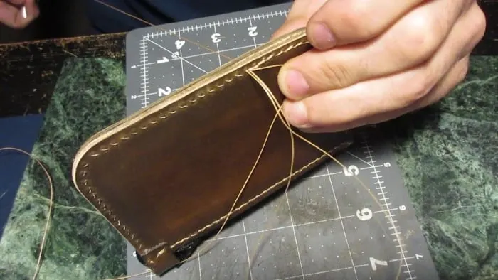 Stitching Keychain Zipper Wallet