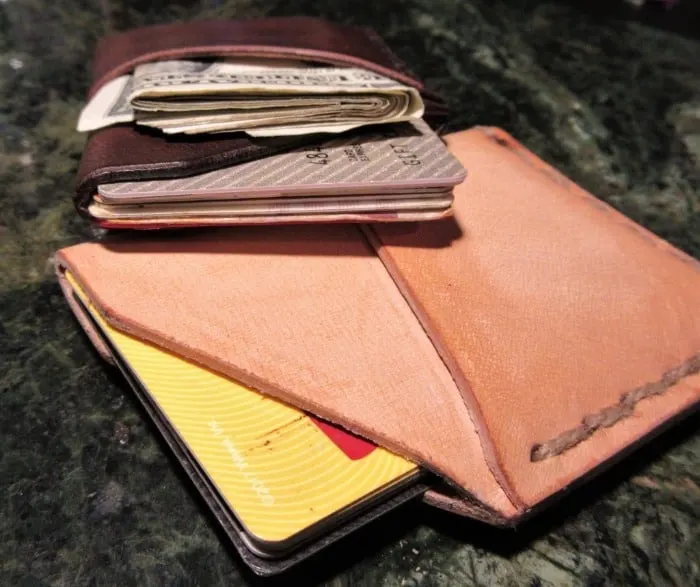 Slim leather wallet template