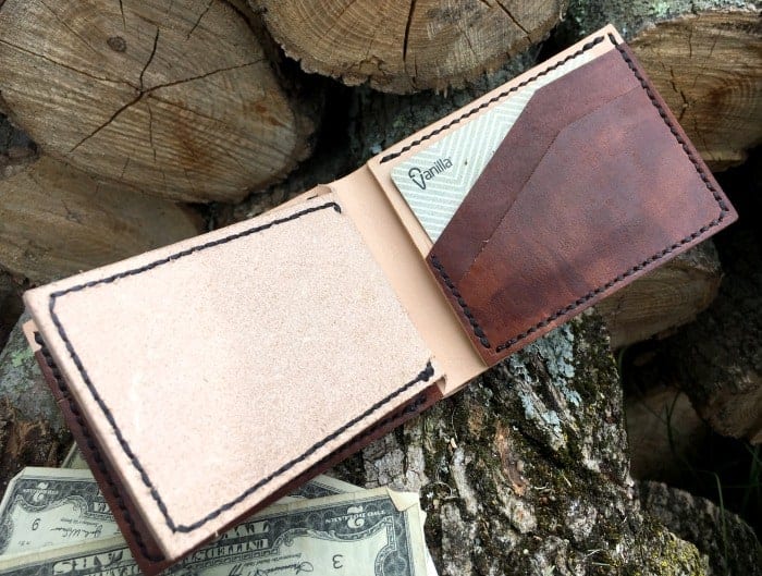 leather wallet with ID Flap