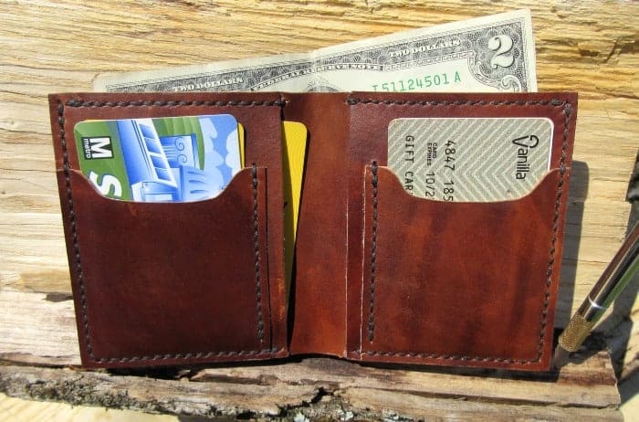 Vertical leather bifold