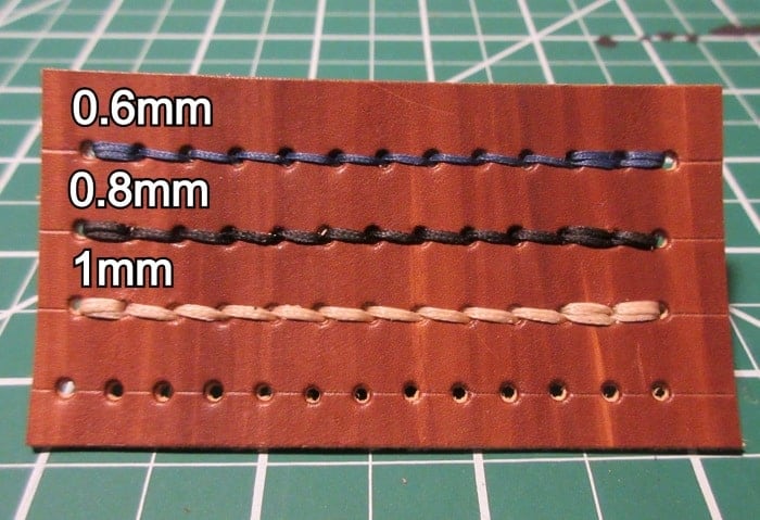 leather hole punch thread sizing guide