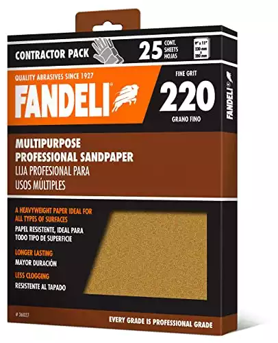 Fandeli 36027 220 Grit Multipurpose Sandpaper Sheets | Amazon