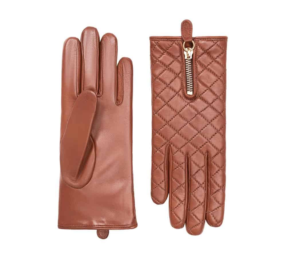 Cashmere Lined Quilted Leather Glove